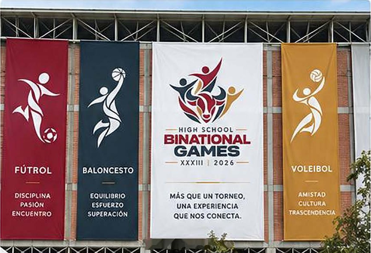 Fachada del Colegio Granadino con las banderas del torneo
